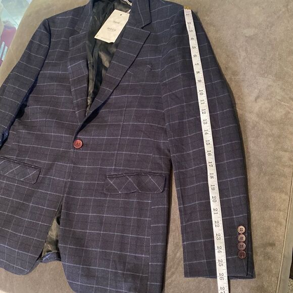 Men’s Plaid 2 Piece Suit Single Breasted One Button Size 40 Jacket 38 Pants NWT - Picture 7 of 12